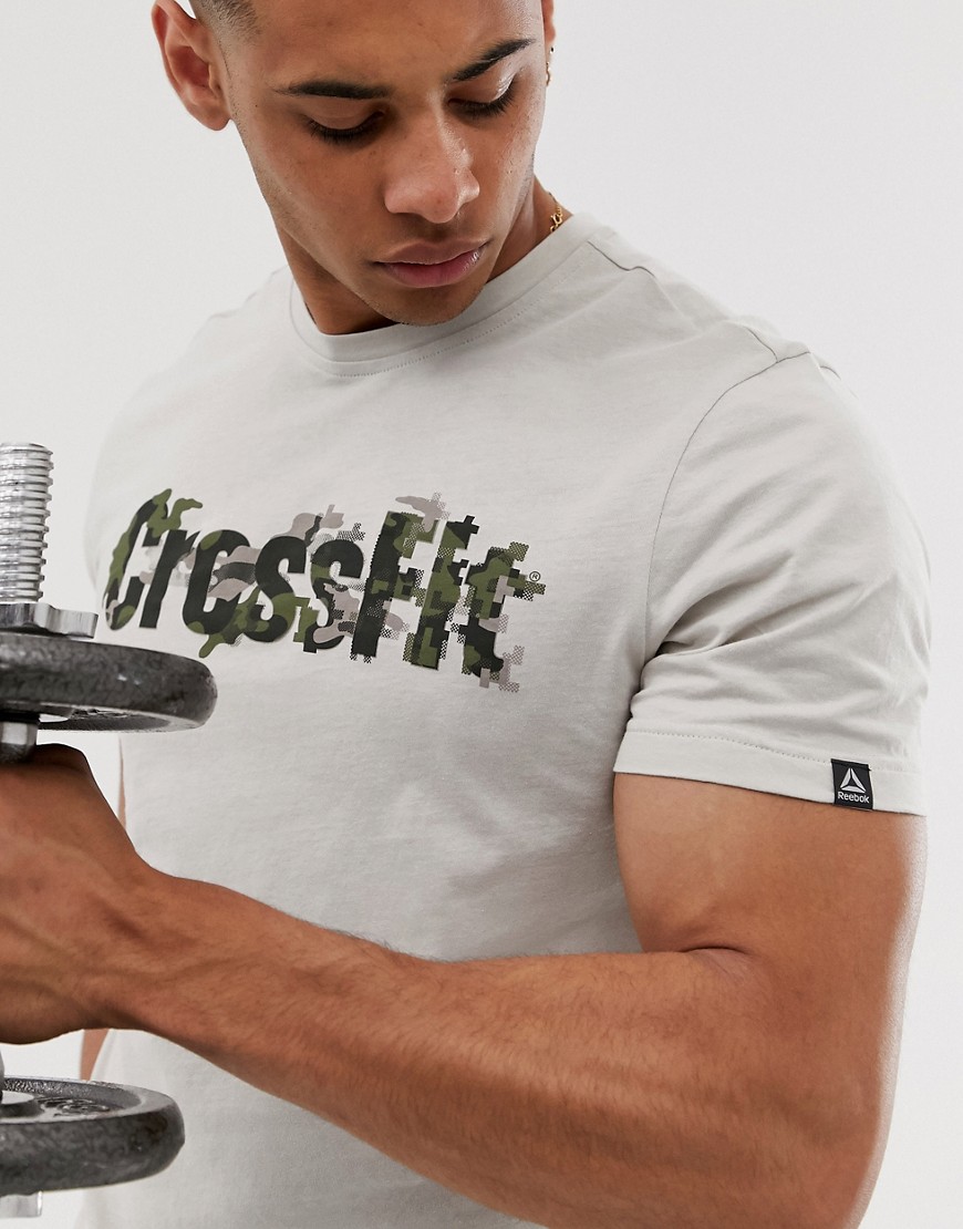 Reebok - Crossfit - Lysebrun t-shirt med logo-Sort