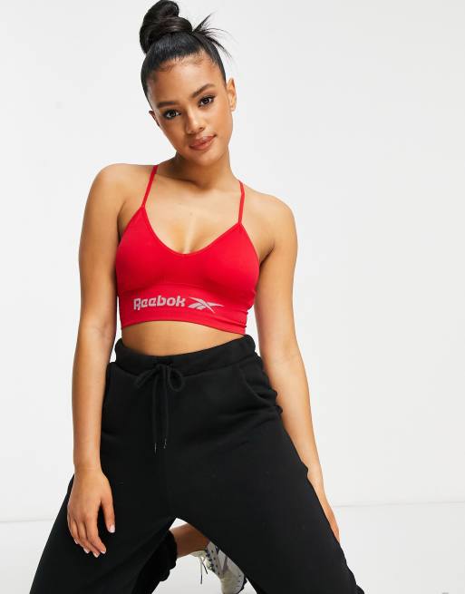 Reebok – Czerwony biustonosz bezszwowy