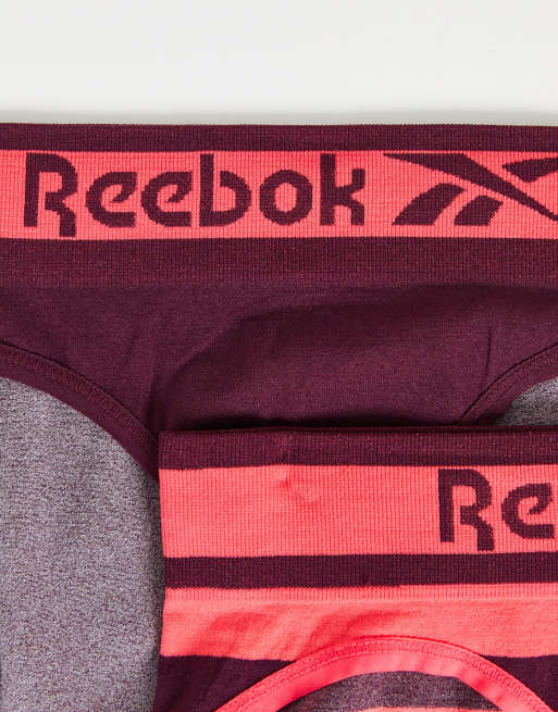 Reebok daris 2 pack seamless briefs in neon cherry and maroon