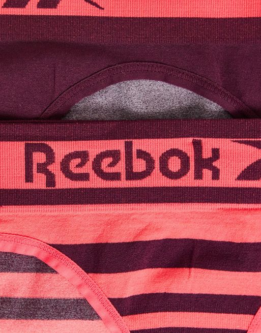 Reebok daris 2 pack seamless briefs in neon cherry and maroon