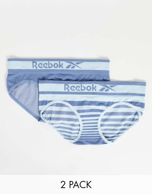 Reebok - Daris - Set van 2 naadloze onderbroeken in blauw leisteen