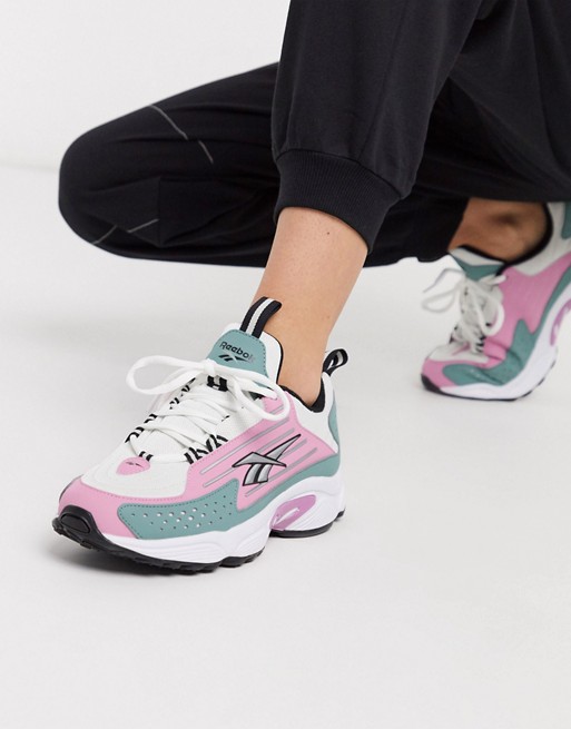 Reebok DMX Series 2200 trainers in pink and white