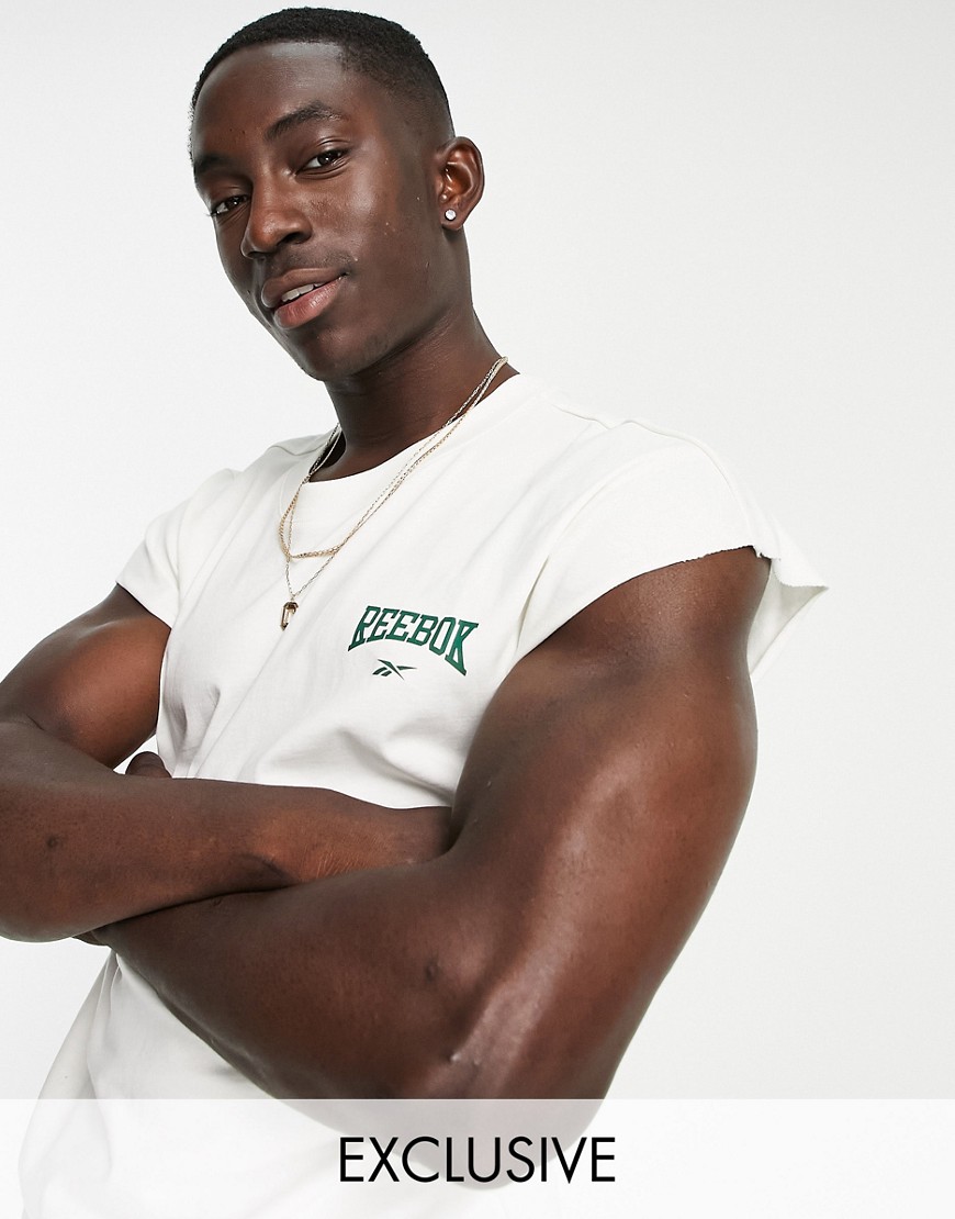 Reebok drop sleeve tank in off-white - Exclusive to ASOS