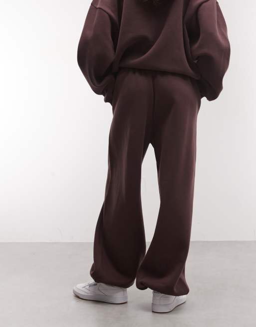 Reebok Elevated Athletic jogger relaxed con fondo aperto marrone, 4 di 5