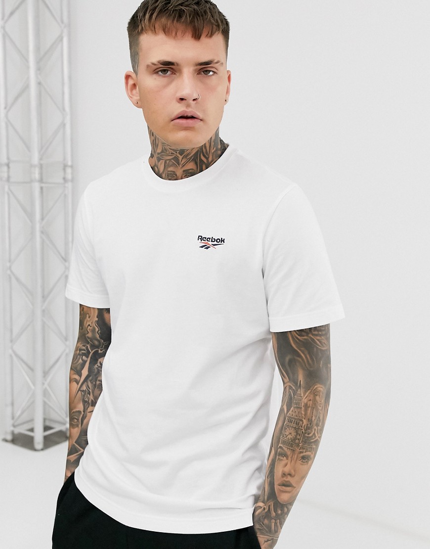 Reebok - Essentials - T-shirt bianca con logo Vector-Bianco