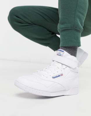 Reebok EX-O-FIT hi top sneakers in white | ASOS