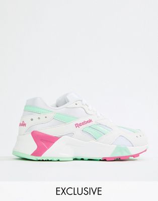 ASOS Aztrek Trainers In Green And Pink 
