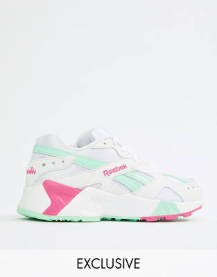 ASOS Aztrek Trainers In Green And Pink 