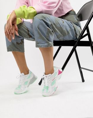 ASOS Aztrek Trainers In Green And Pink 