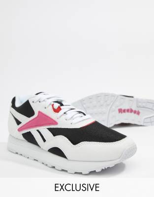 pink and black reebok