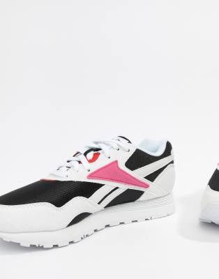 reebok black and pink trainers