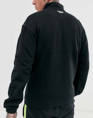 felpa reebok con zip nera