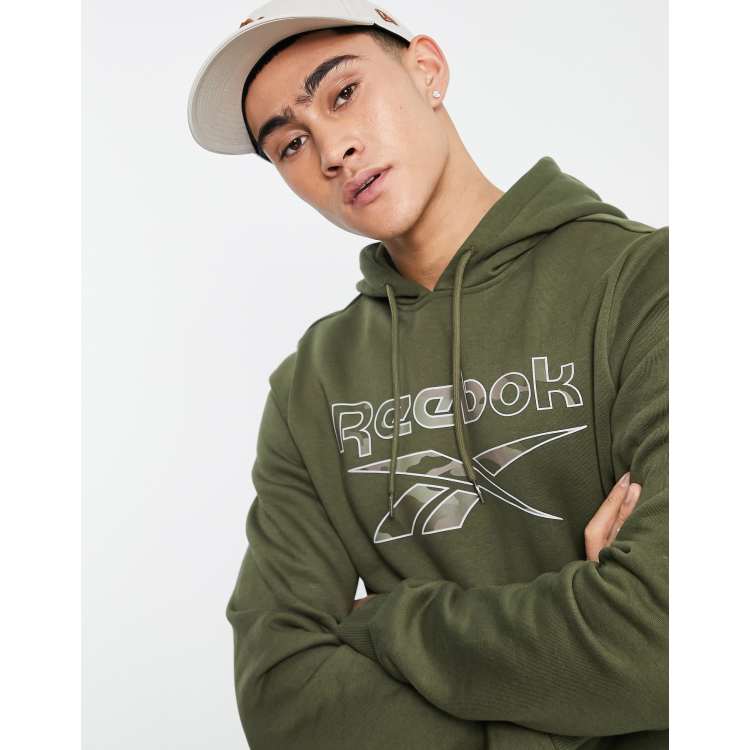 Felpa reebok verde store con cappuccio