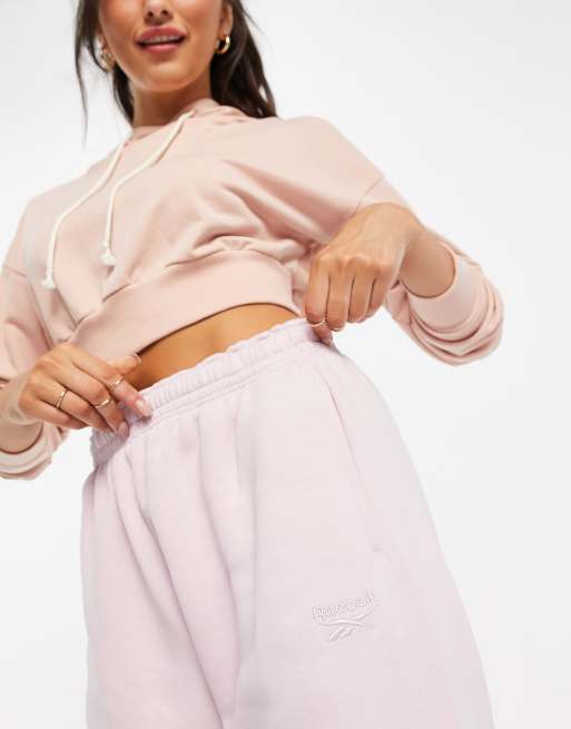 Reebok - Fleece joggingbroek in pastelroze, 2 van 4