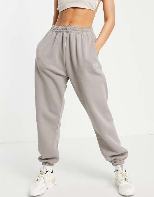 ★Reebok★ Vector loose fit fleece sweatpants grey Reebok Women's and Women's Plus Varsity Wide Leg Sweatpants