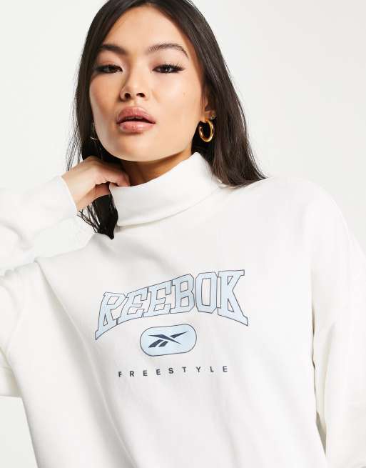 Reebok freestyle retro sweatshirt in off white