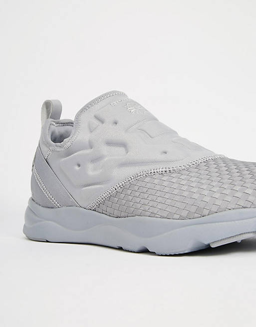 Reebok Furylite Slip-On Woven Sneakers In Gray V70818