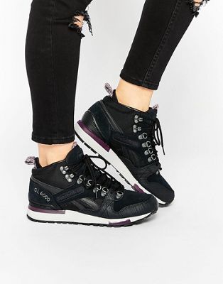 Reebok GL 6000 Mid Black \u0026 Purple Sneakers | ASOS