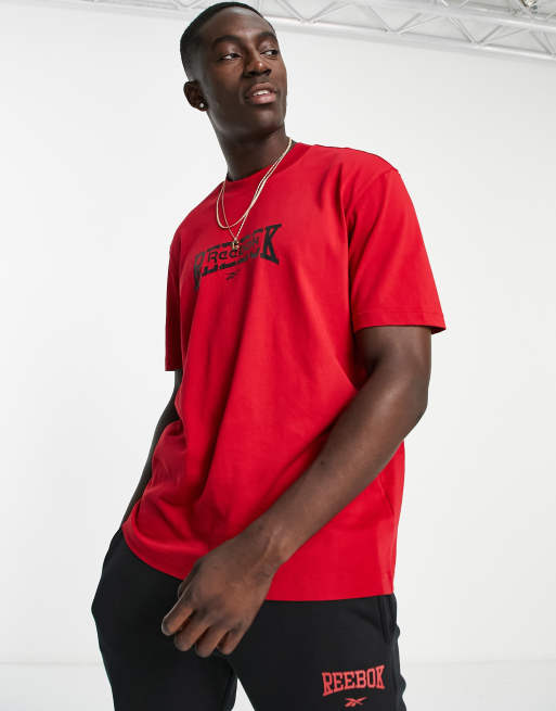 Reebok graphic logo t-shirt in red - exclusive to ASOS