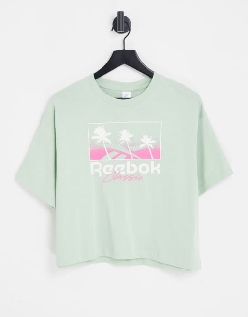 Reebok graphic tee in sage green