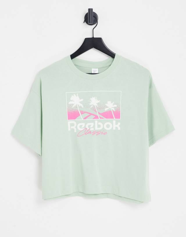 Reebok graphic tee in sage green