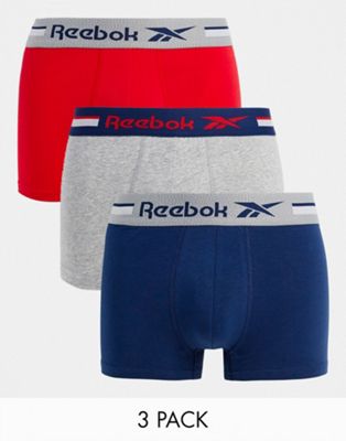 Reebok griffin trunks in blue, grey and red