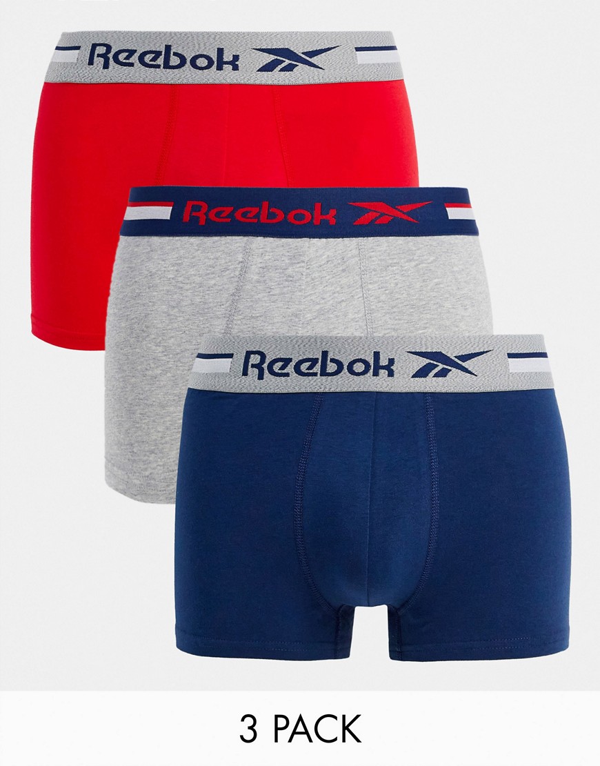Reebok Griffin Trunks In Blue Grey And Red