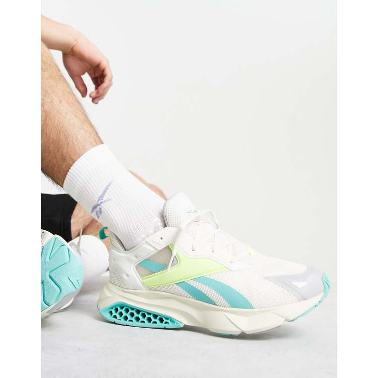 Reebok Hexalite trainers chalk and teal | ASOS