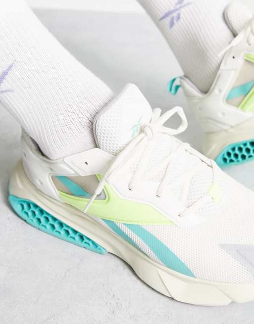 Reebok Hexalite trainers chalk and teal | ASOS