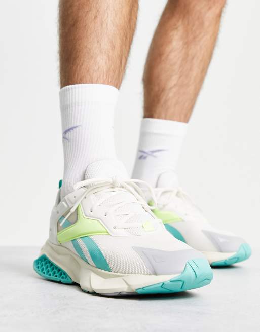 Reebok Hexalite trainers chalk and teal | ASOS