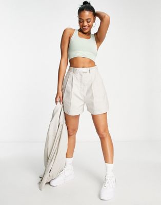 Reebok high waisted tailored shorts in beige