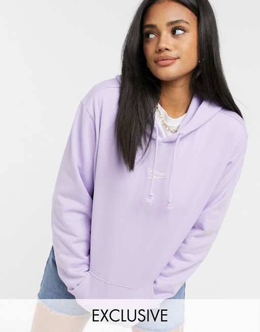 Reebok hoodie with central logo in lilac exclusive to ASOS