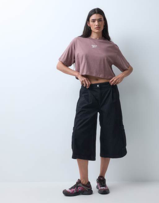 Reebok ID Cropped Boxy-Fit-T-Shirt in Braun, 3 von 5