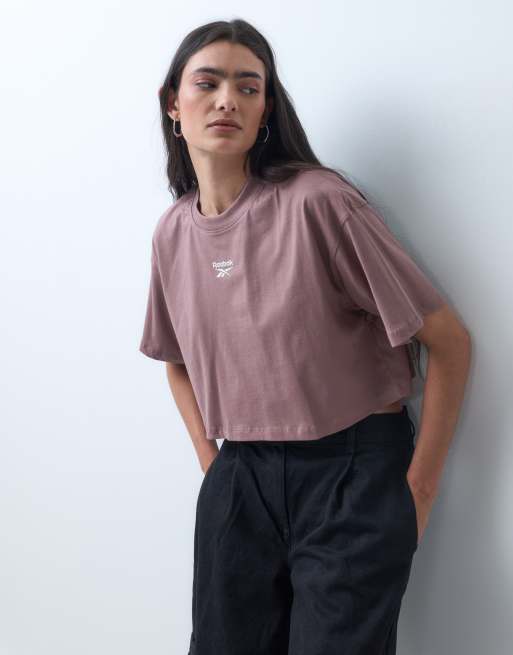 Reebok ID Cropped Boxy-Fit-T-Shirt in Braun, 5 von 5