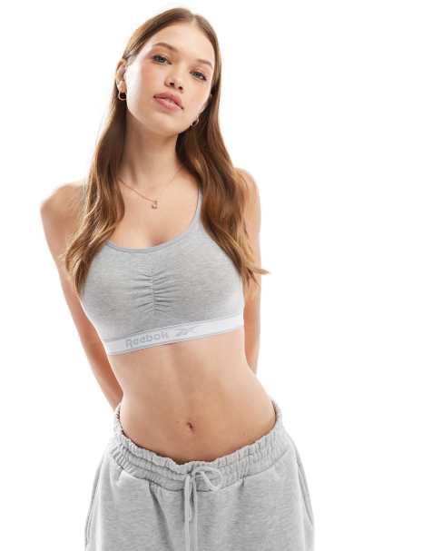 Reebok Jackie Bra Top in Grey Marl - view 1