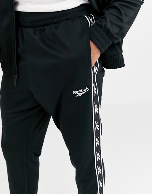 Reebok joggers with vector taping in black
