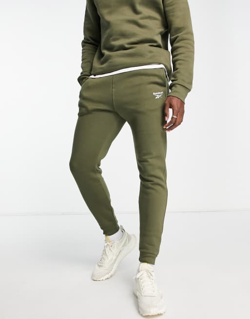 Reebok - Joggingbroek met klein logo in khaki