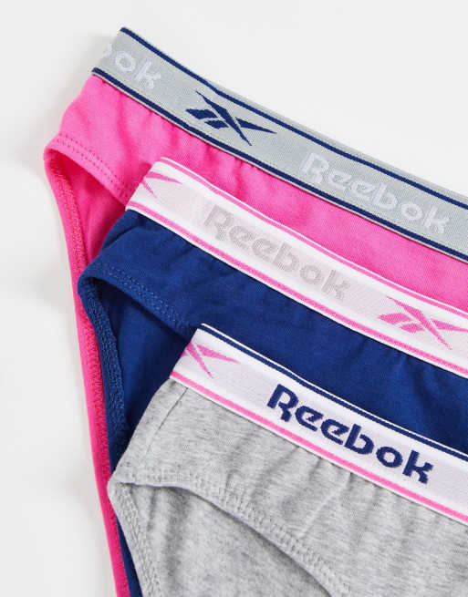 Reebok – Jonna – Rosa, blå och grå trosor, 3-pack, 3 av 4