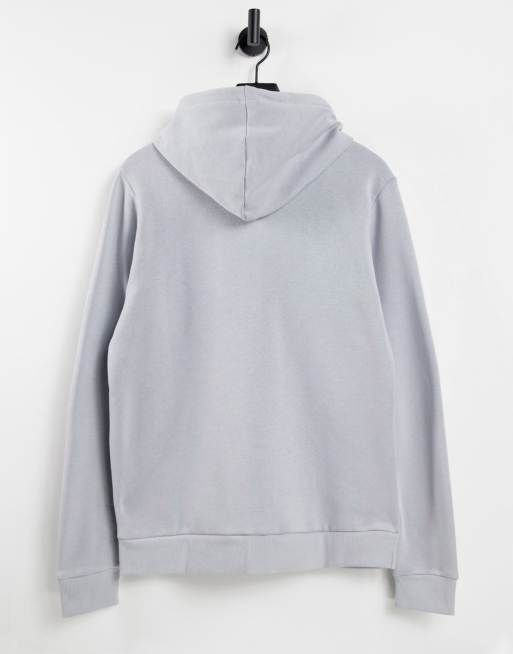 Reebok – Kapuzenjacke in Grau mit durchgehendem Reißverschluss und kleinem Logo, 4 von 4