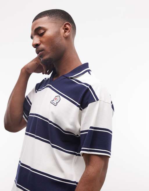 Reebok knitted stripe polo on off white and navy - Exclusive to ASOS, 2 of 4