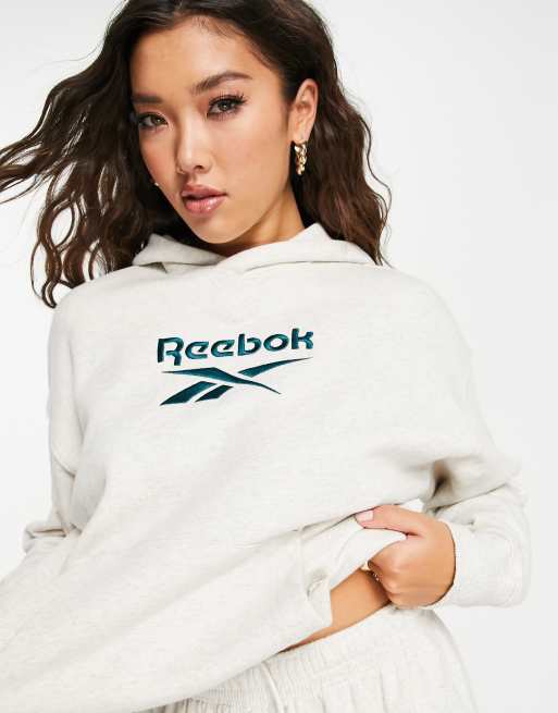 Reebok big logo on sale hoodie