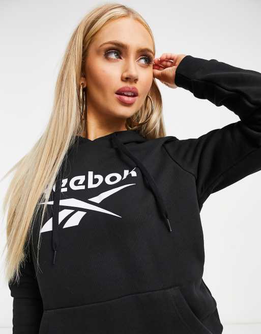 Reebok large logo hoodie in black