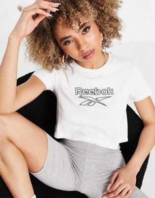 Reebok large logo t-shirt in white - ASOS Price Checker