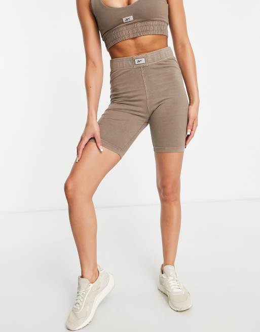 Reebok legging shorts in taupe brown - BROWN