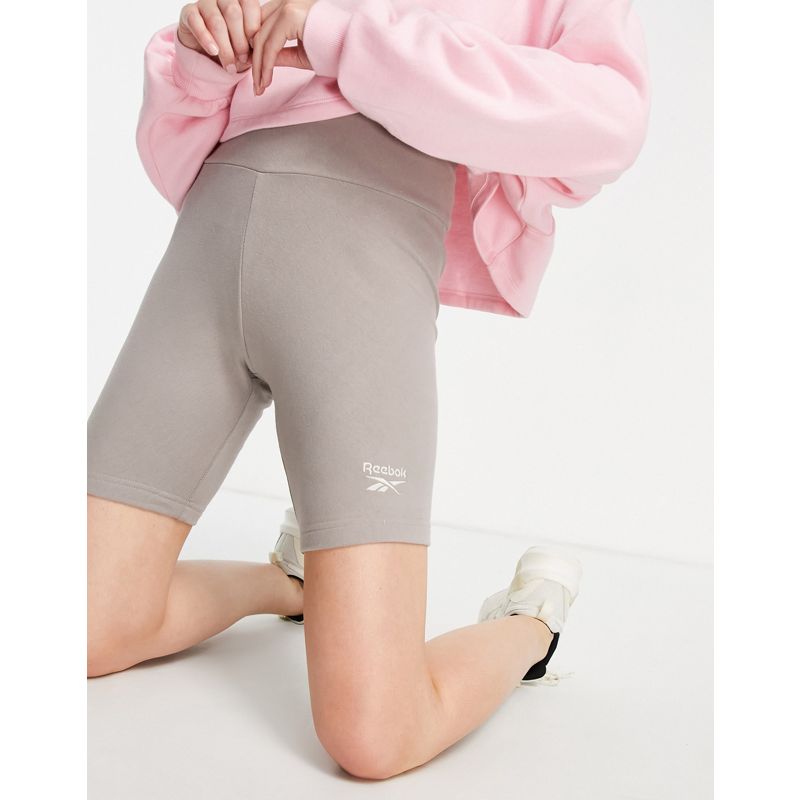 Pantaloncini leggings Donna Reebok - Leggings corti con logo color avena