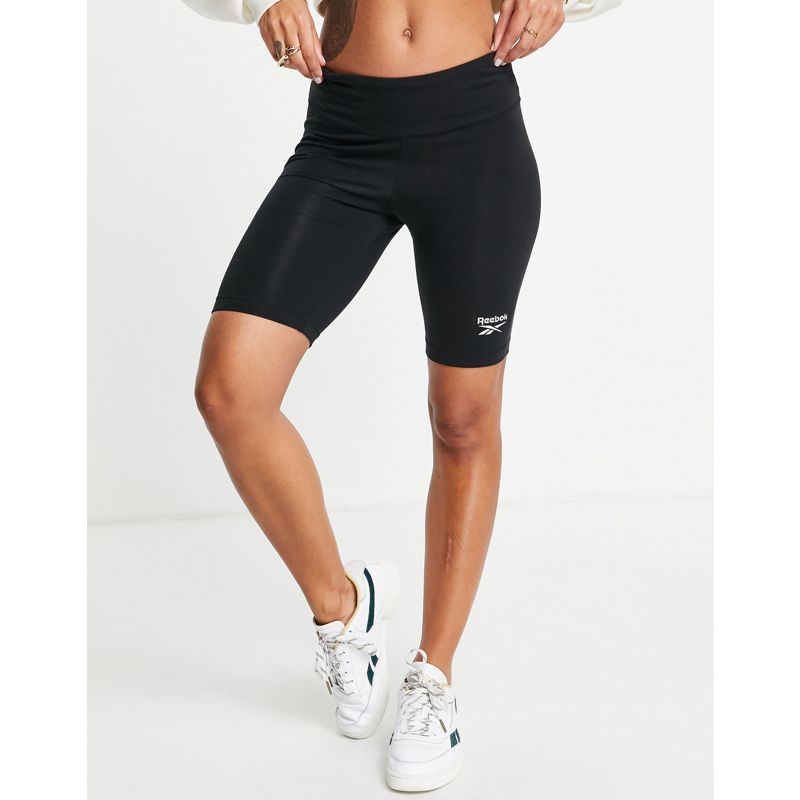 Donna Pantaloncini leggings Reebok - Leggings corti neri con logo 