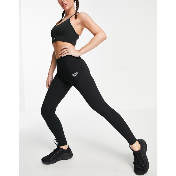 Reebok Leggings in Schwarz mit kleinem Logo ASOS