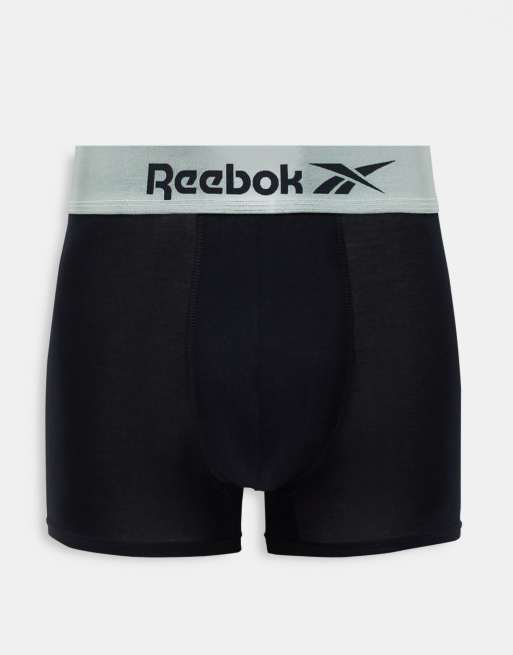 Reebok - Lorenzo - Lot de 3 boxers en bambou avec taille brillante - Noir, 3 de 4