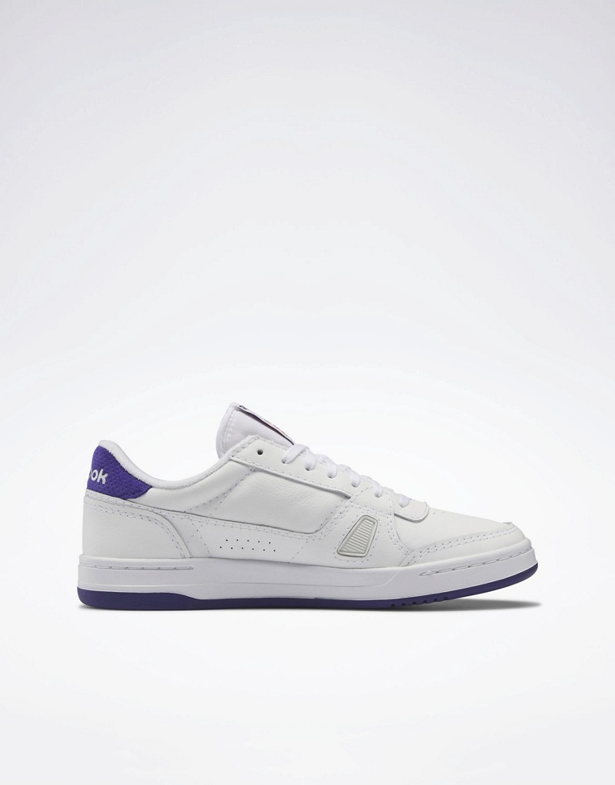 Reebok LT court trainers in white and purple