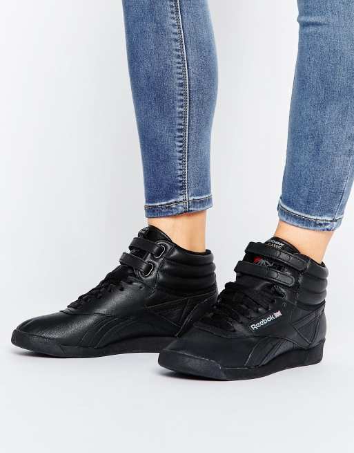 All black shop reebok high tops